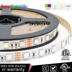 RGB LED Strip Lights - 24V LED Tape Light w/ LC4 Connector - 180 Lumens/ft.