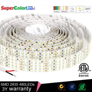 Brightest LED Light Strips - 24V Quad Row LED Tape Light with 137 SMDs/ft., 1 Chip SMD LED 3528