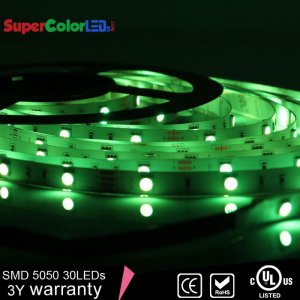 RGB LED Strip Lights - 12V LED Tape Light w/ LC4 Connector - 122 Lumens/ft.