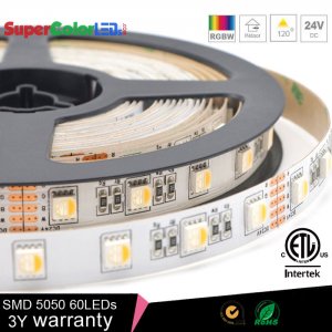 RGBW LED Strip Lights - 24V LED Tape Light w/ White and Multicolor LEDs - Advanced Color Blending - 430 Lumens/ft.