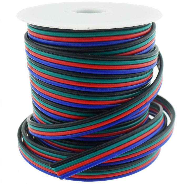 22 Gauge Wire - Four Conductor RGB Power Wire|RGB-x4WIRE|Installation ...